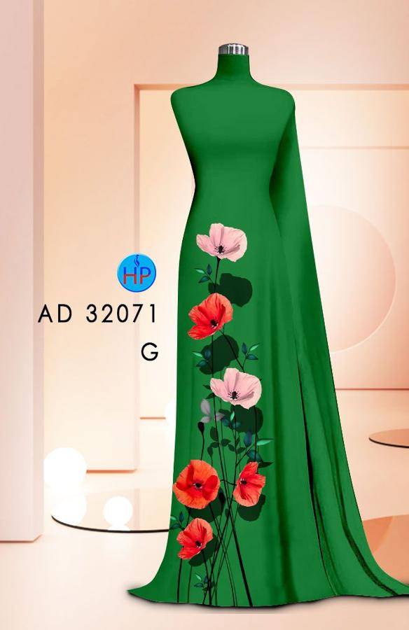 Vải Áo Dài Hoa In 3D AD 32071 3